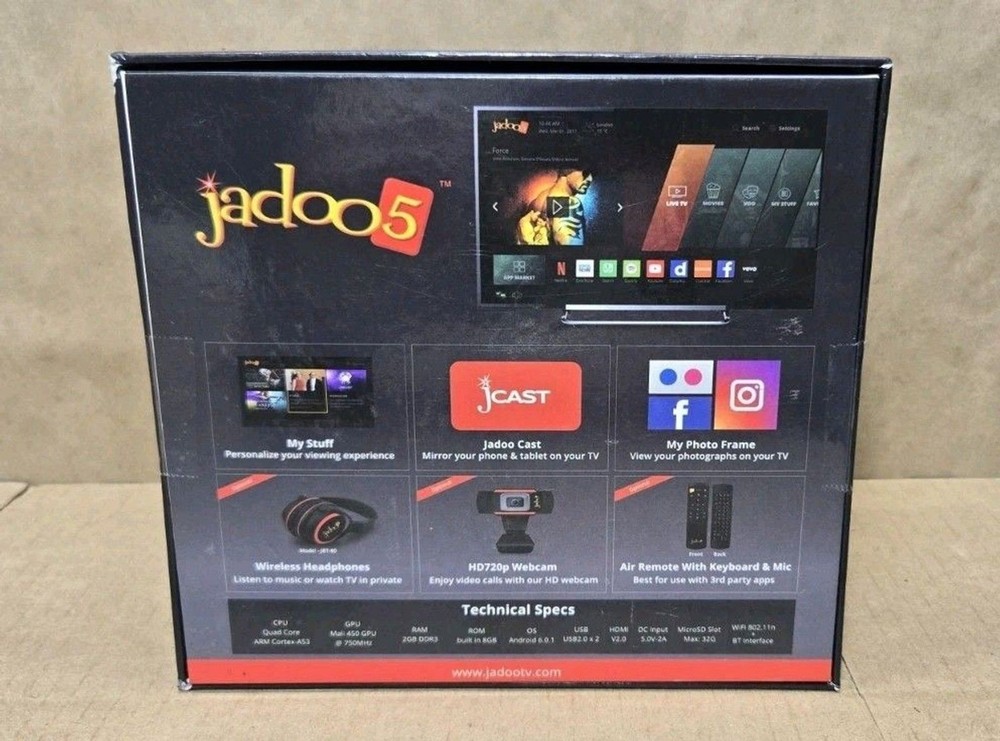 Bundle Jadoo 5 + 2 Remote Controls + Power Adapter + USB Transmitter + HDMI Cord