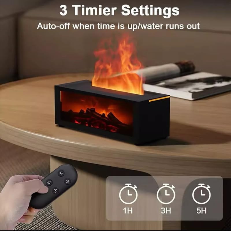 Fireplace Flame Oil Aroma Diffuser, Changing Lights Aromatherapy Air Diffuser