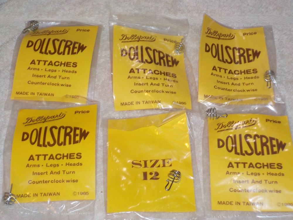 6 New Doll Making Doll Screw Attachment Size 12