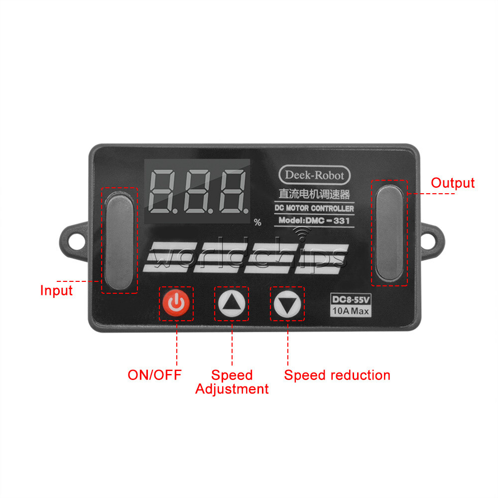 Digital Display DC 8-55V Max 10A PWM DC Motor Speed Regulator Switch Controller