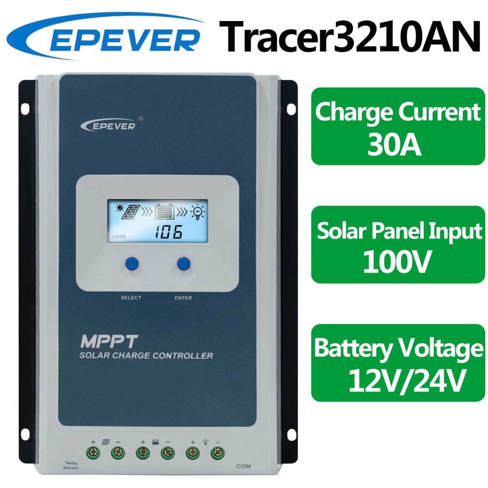 New EPEVER 30A MPPT Solar Charge Controller Auto Identify Battery Voltage 12/24V
