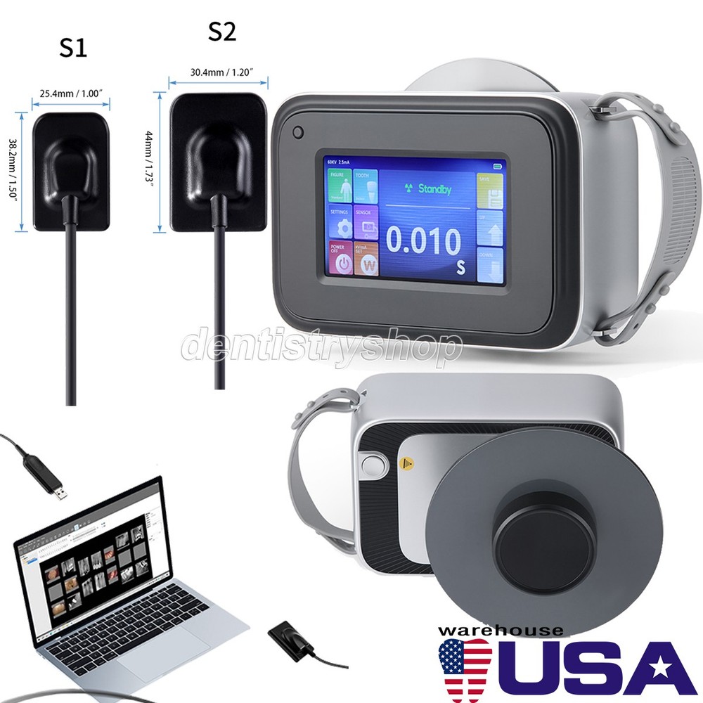 Portable Dental X Mobile Unit Ray Digital Machine with Shield/Sensor Size 2/S1