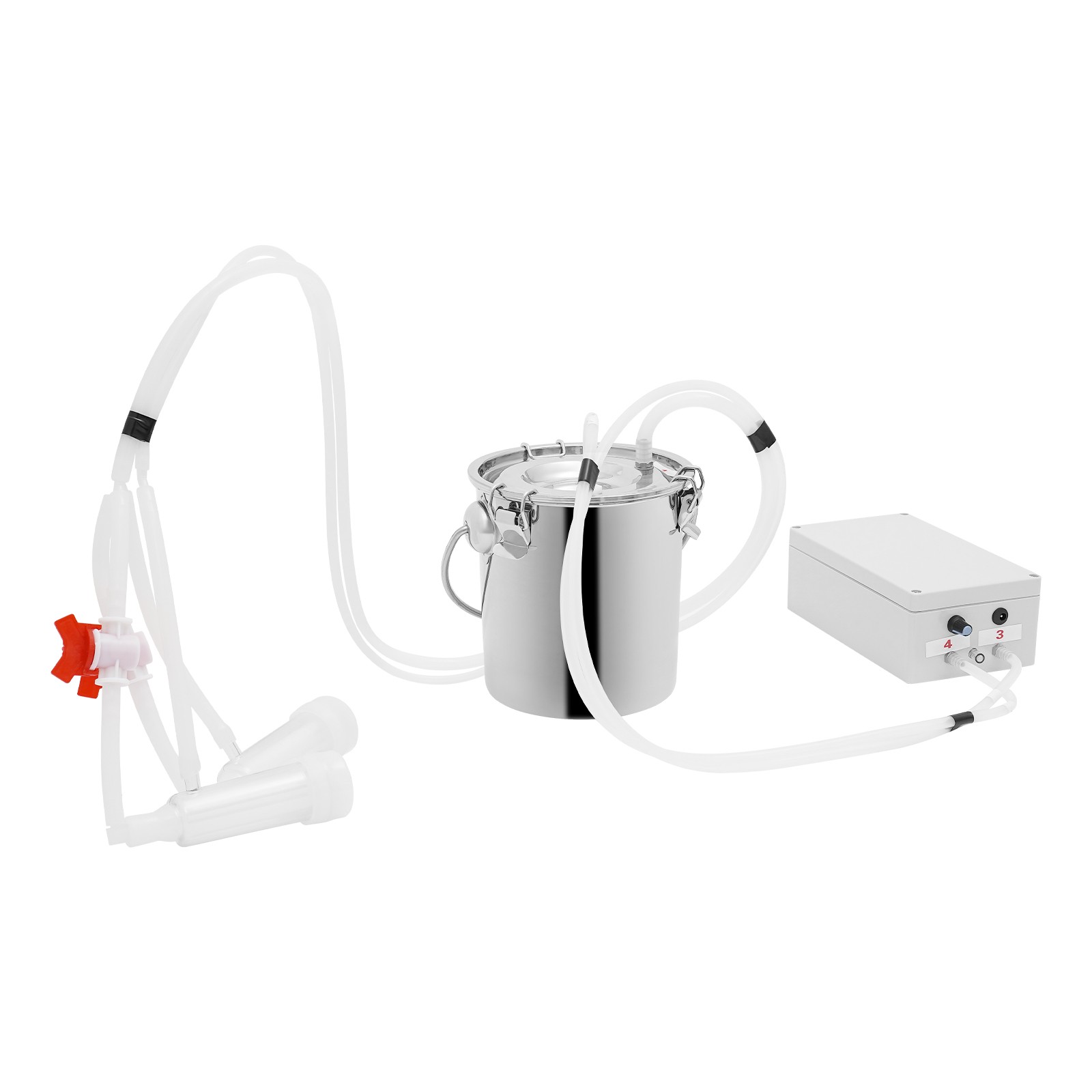 Electric Cow Milker Pulsation Cow Milking Machine with Stainless Steel Bucket