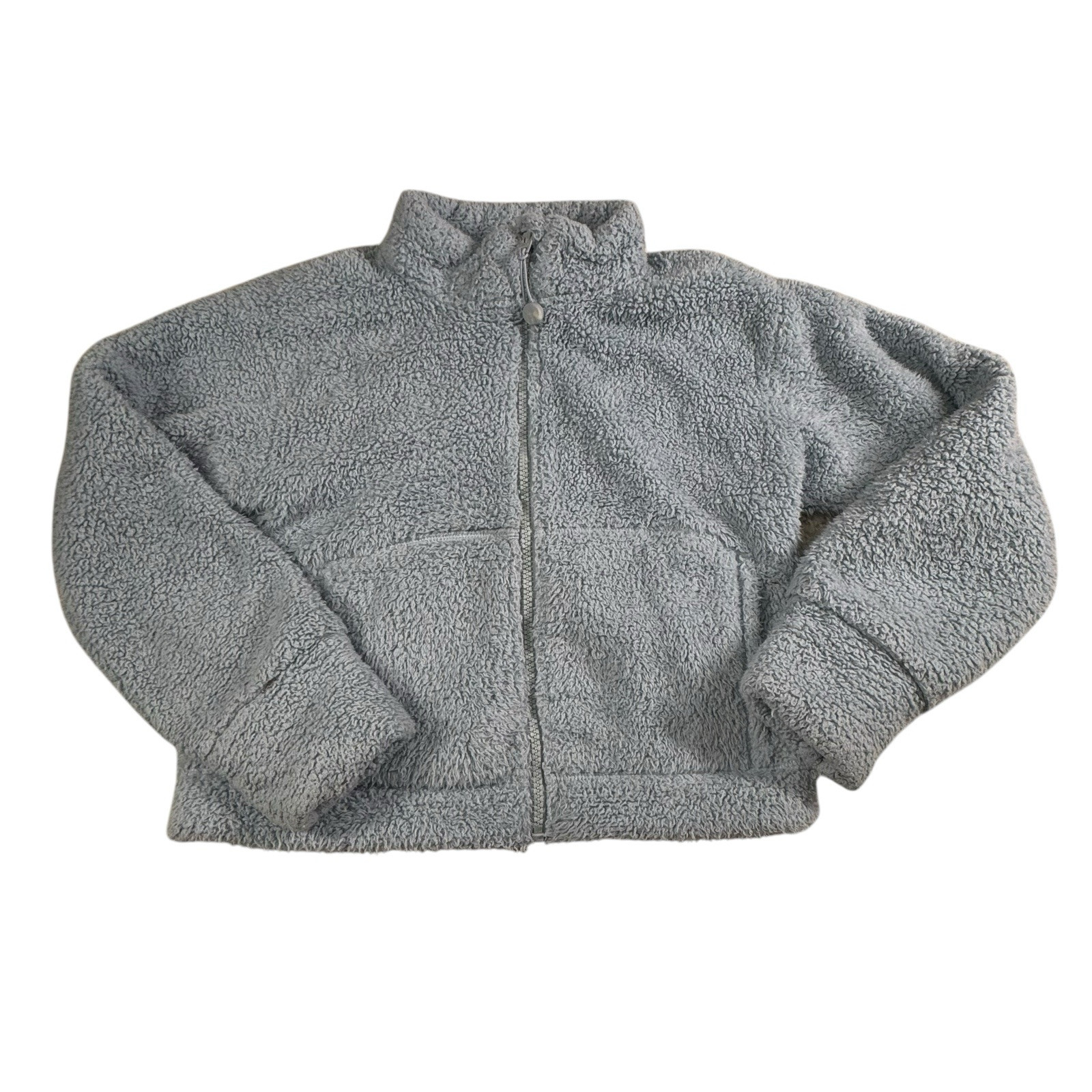 Athleta Girl Teddy Fleece Sherpa Jacket Light Blue Sz M (8-10)