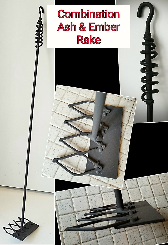 Fireplace (Box)-Std Ember Shovel & Ember/Ash Rake (Custom Lgth) ,Blacksmith made