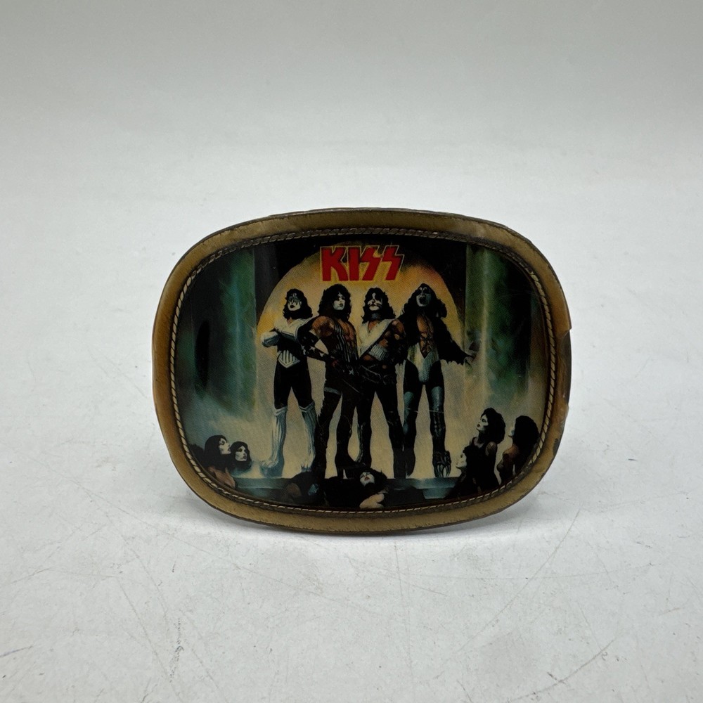 Vintage KISS Belt Buckle Pacifica Love Gun 1977 Ace Gene Paul Peter