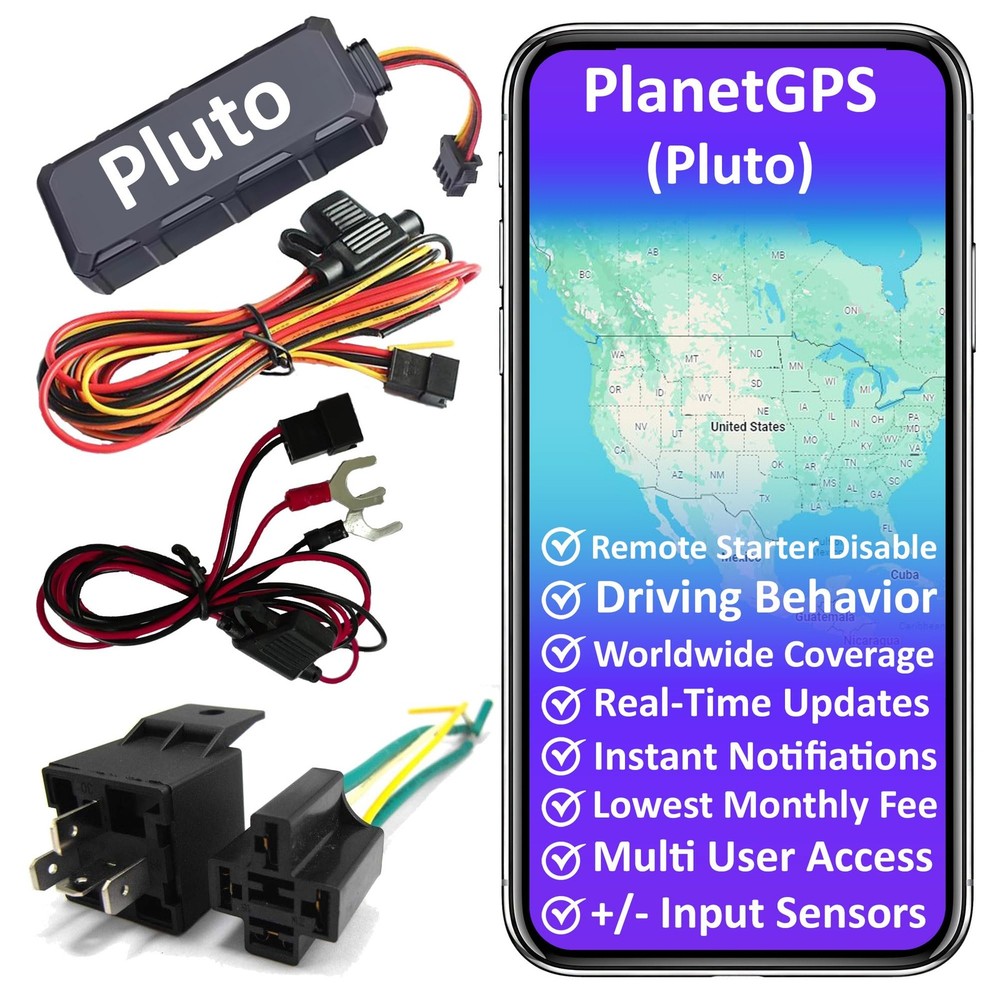 (Pluto) - Wired GPS Tracker for Vehicles + Kill Switch (Remote Starter Disabl...