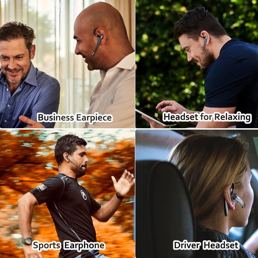 Bluetooth Headset Wireless Bluetooth Earpiece with 500mAh Charging Case 72 Hours