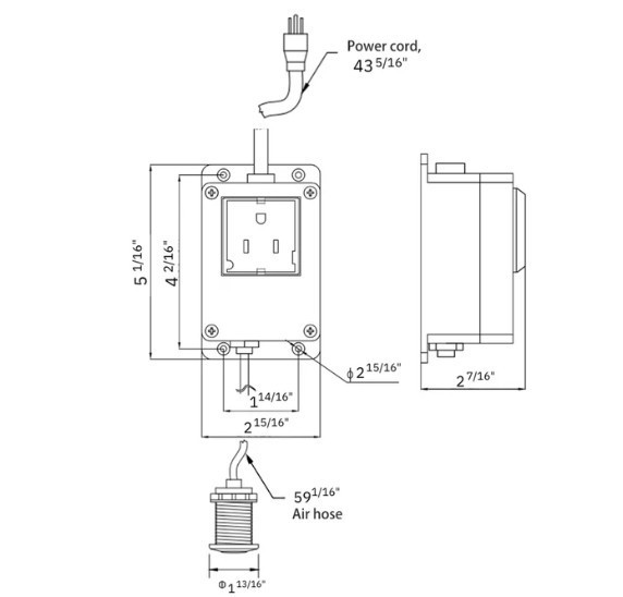 Air Switch Assembly for Garbage Disposal - Brushed Nickel Button