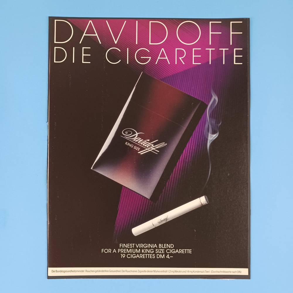 1988 Davidoff Cigarettes Print Advertisement
