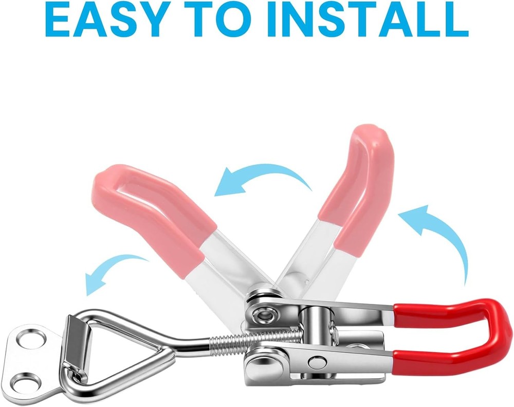 6 Pack Toggle Latch Clamp 4001, Adjustable Quick Release Pull Latches, Red