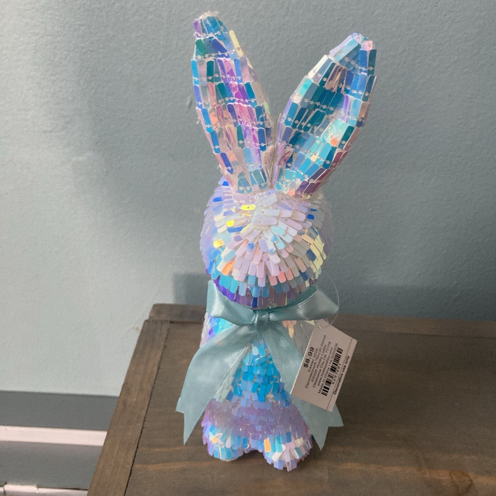 Holographic Bunny Rabbit Easter 9 Inches