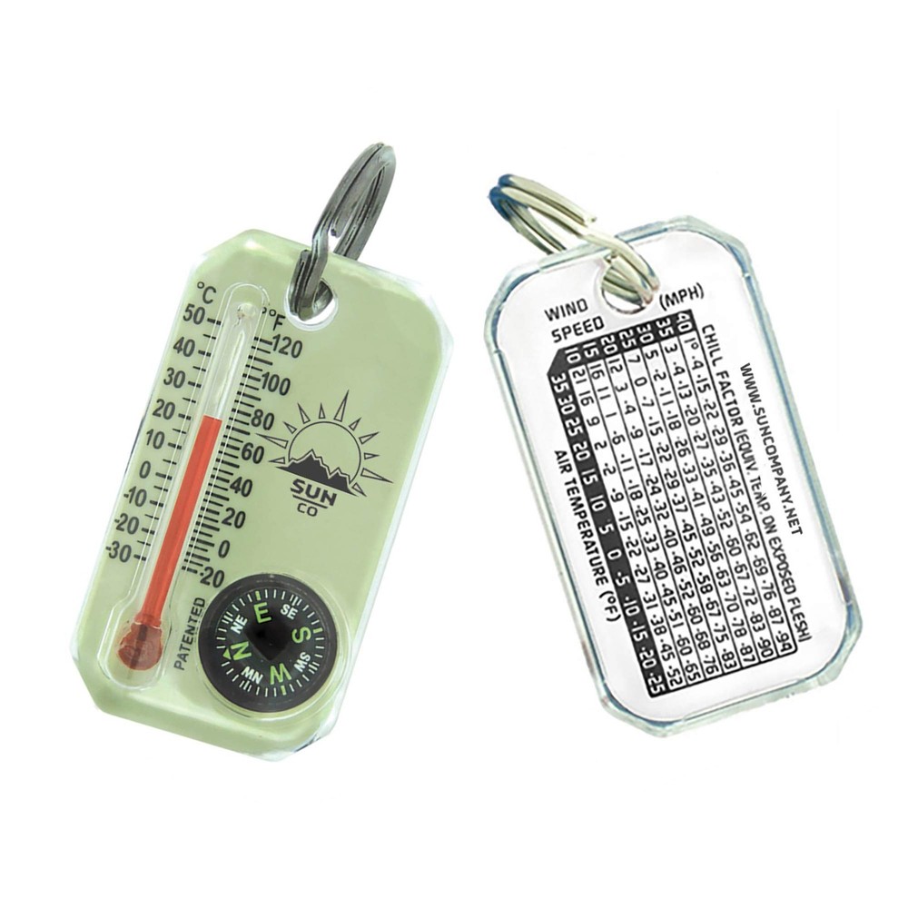 LumaGage | Multi-Functional Glow-in-The-Dark Zipper Pull Compass & Thermometer
