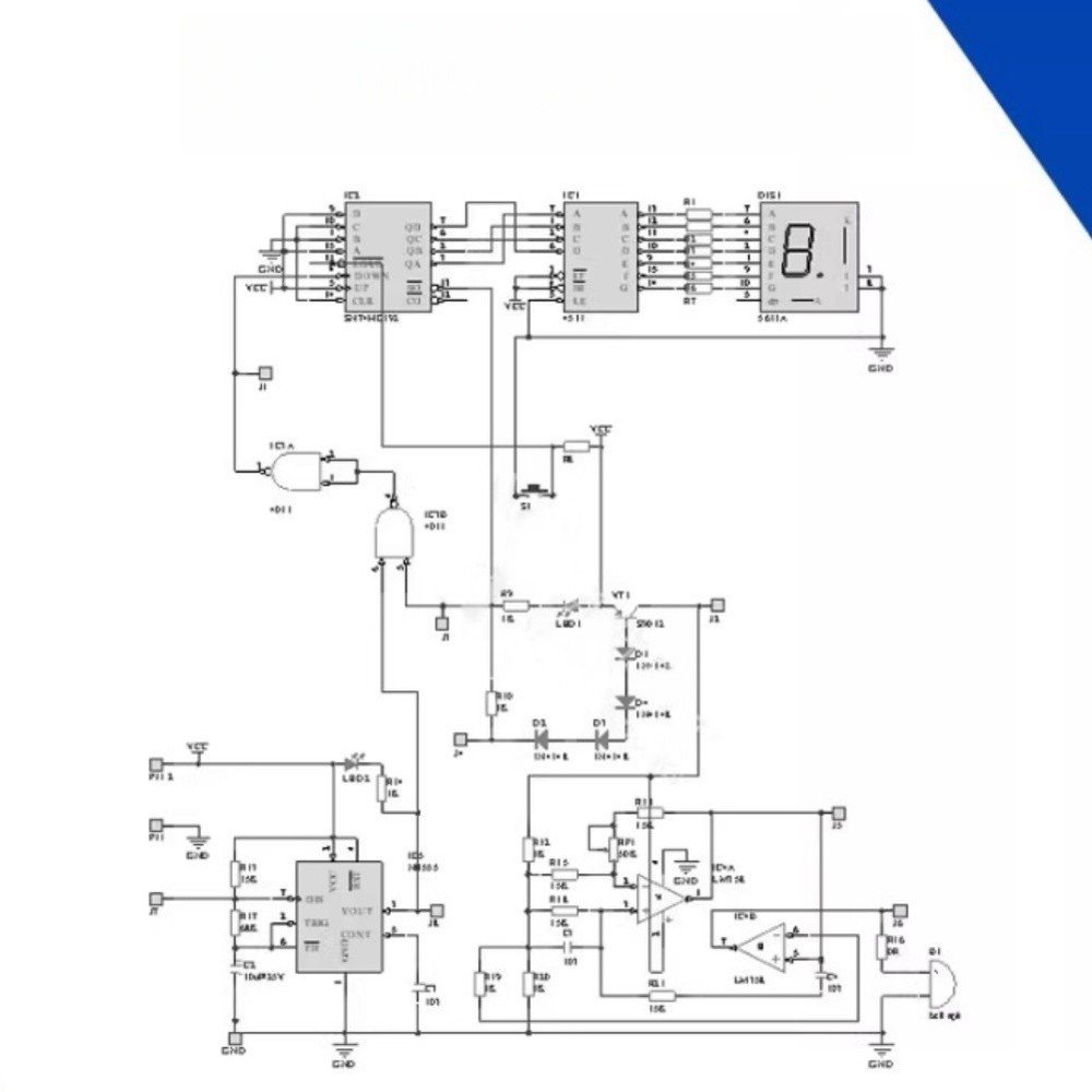 Electronic DIY Timer Kit 9 Second Countdown with Buzzer and LED Display