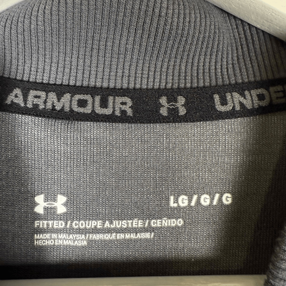 Under Armour Mens Size Large Fitted Full Zip Front Performance Jacket Gray Black