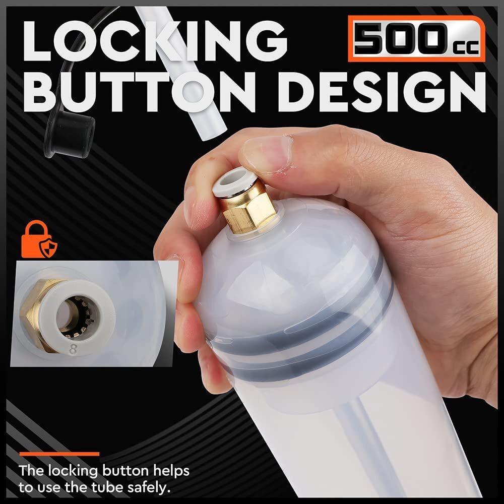 HORUSDY 500CC Fluid Extractor Automotive Oil Extractor Syringe Pump Manual