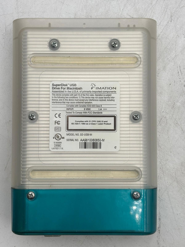 Imation Super Disk External USB Floppy Drive MAC Macintosh USB SD-USB-M