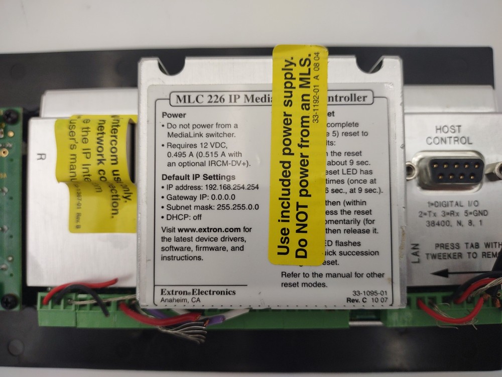 Extron MLC 226 IP DV+ MediaLink Controller 6 Button AV Control System NOT TESTED