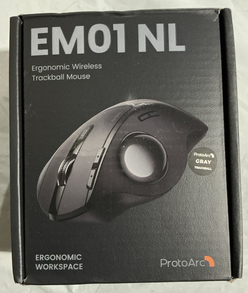 ProtoArc EM01 NL Ergonomic Wireless Trackball Mouse