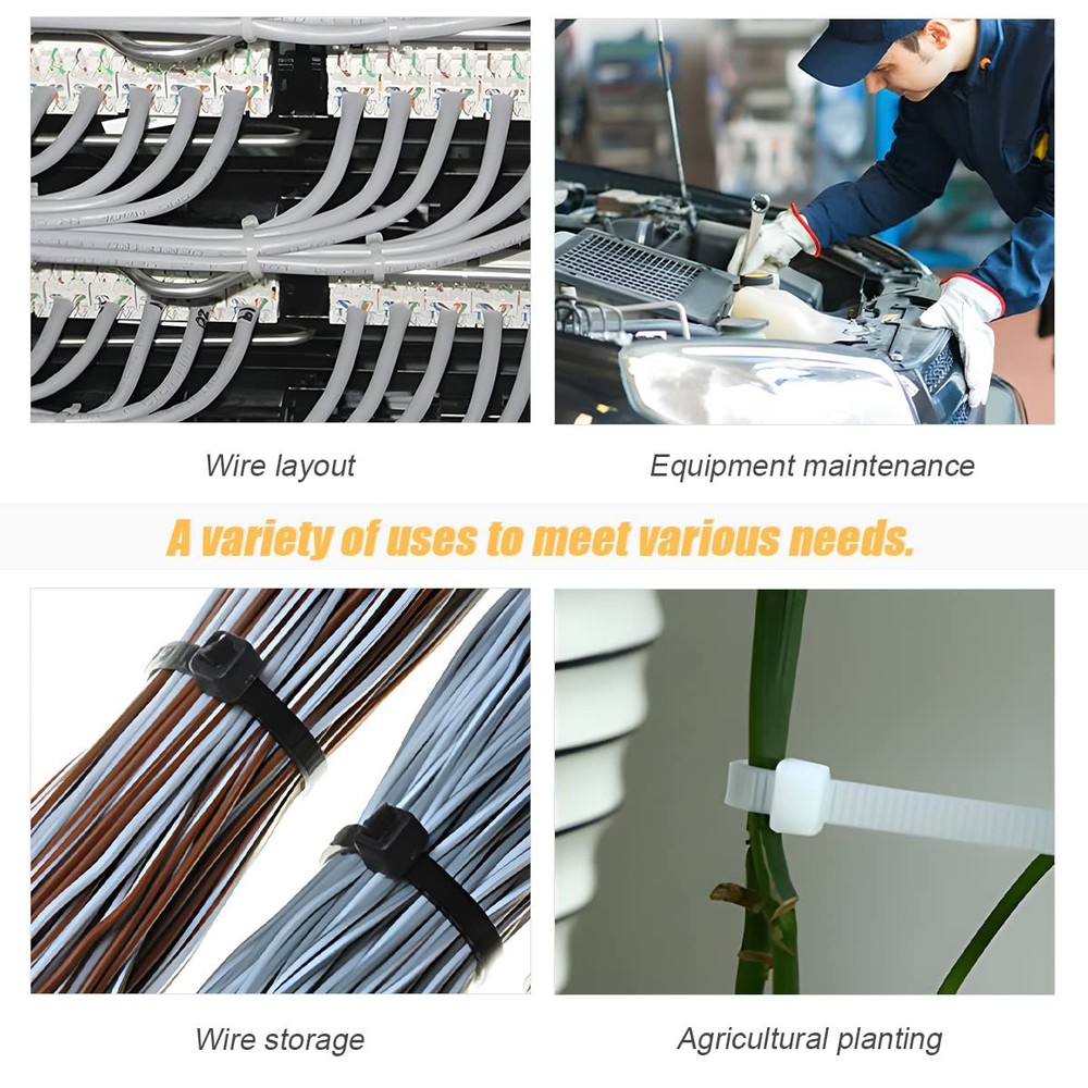 120PCS Car Push Mount Cable Zip Tie, Nylon Self Locking Strap, Engine...