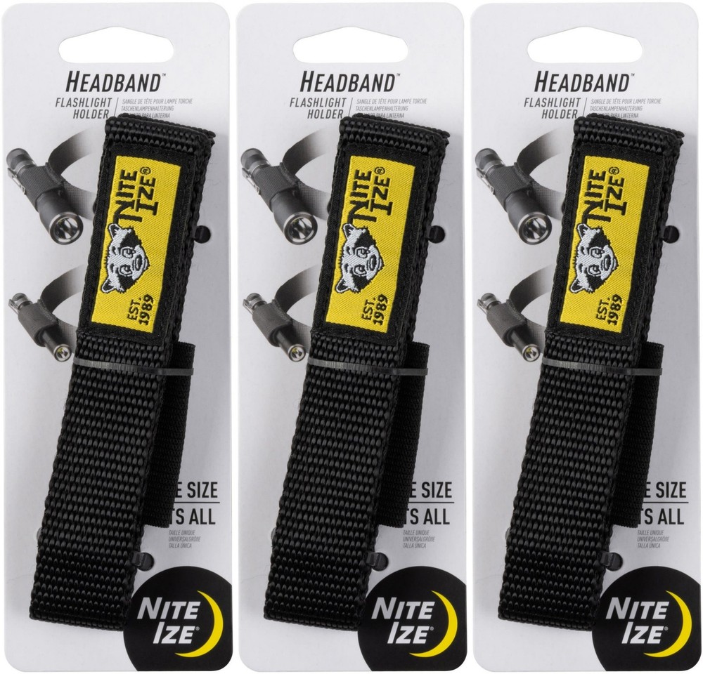 Nite Ize Headband Flashlight Holder - Black (3-Pack)