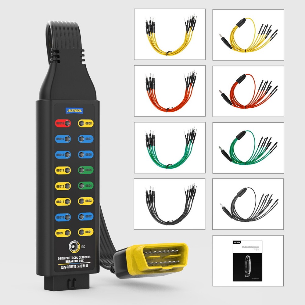 Auto OBD2 CAN Breakout Box OBDII Protocol Communication Detector Diagnostic