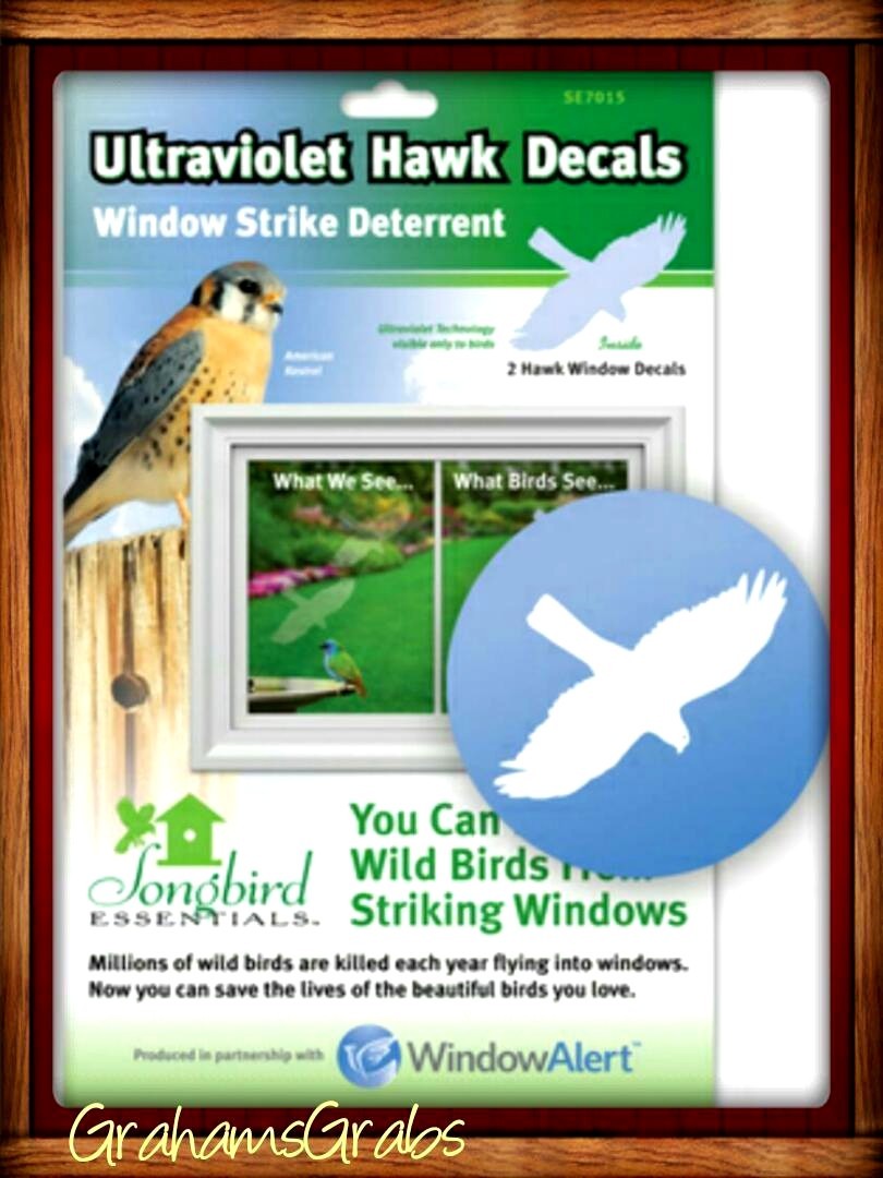 WINDOW ALERT ANTI-COLLISION CLINGS ULTRAVIOLET HAWK Prevent BIRD Window Strikes