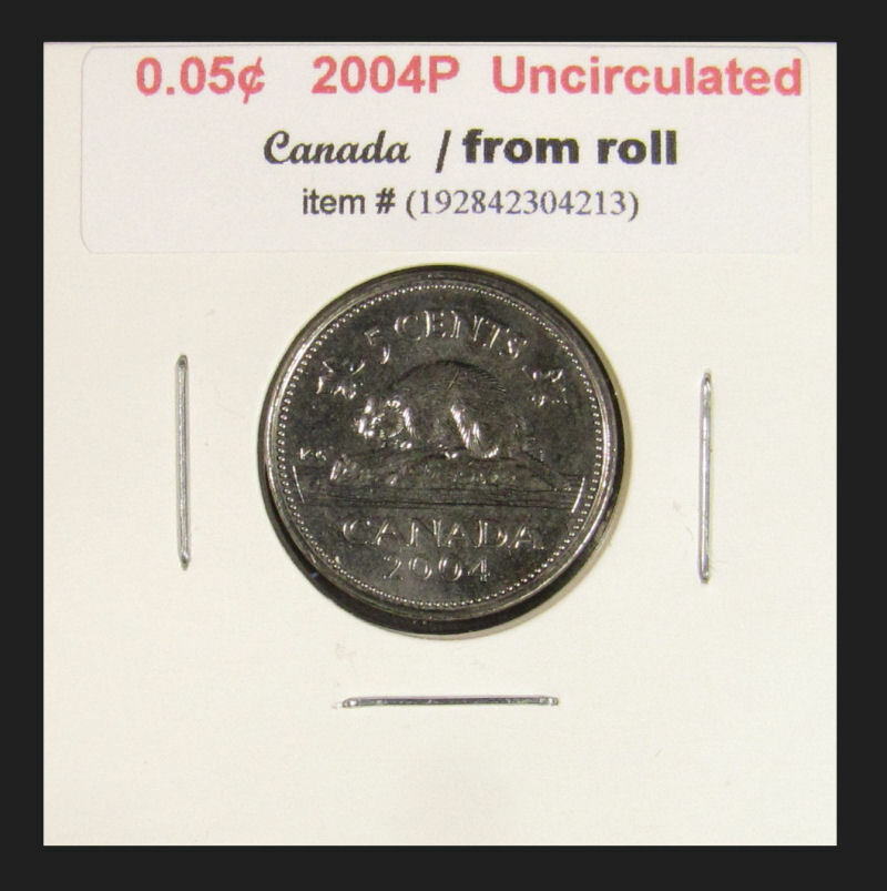2004P Canada 5 Cent uncirculated coins from roll