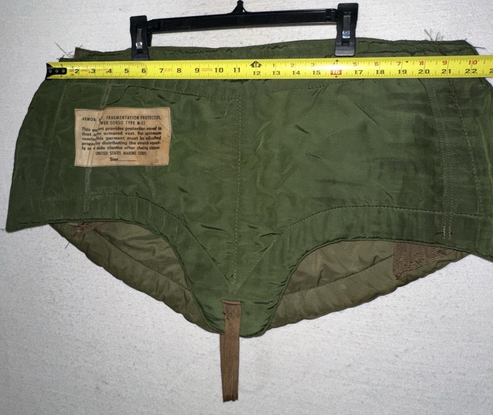 Vintage USMC M-53 Fragmentation Protective Lower Torso Panel Korean War