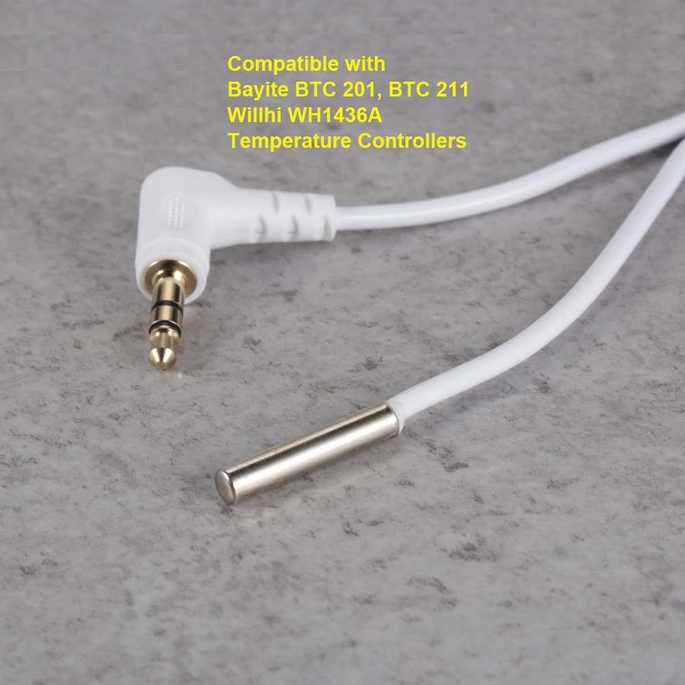bayite NTC 10K Temperature Controller Probe Sensor with 3.5mm Audio Plug...
