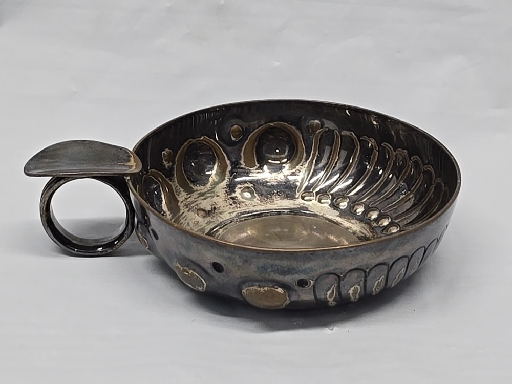 Sommelier wine taster by William Adams Sheffield England Silverplate Vintage