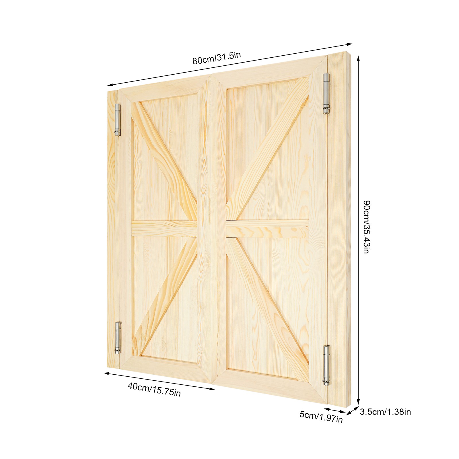 Wooden Swinging Doors 1.38 In 35.43*15.75 In For Bathroom Double Door With Hinge