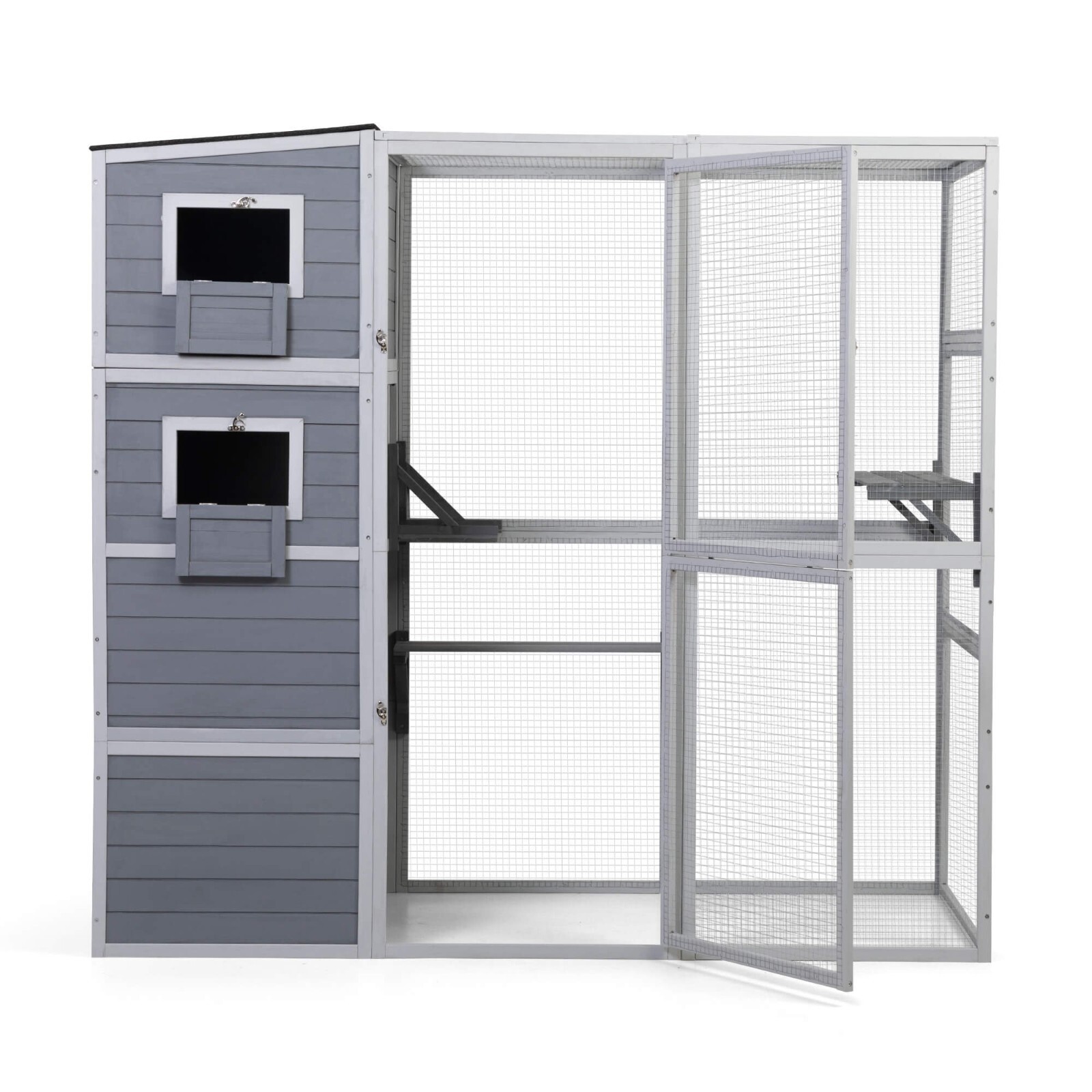 4-Tier Cat Playpen Outdoor Cat House Catio Enclosure with Resting Box, Platforms