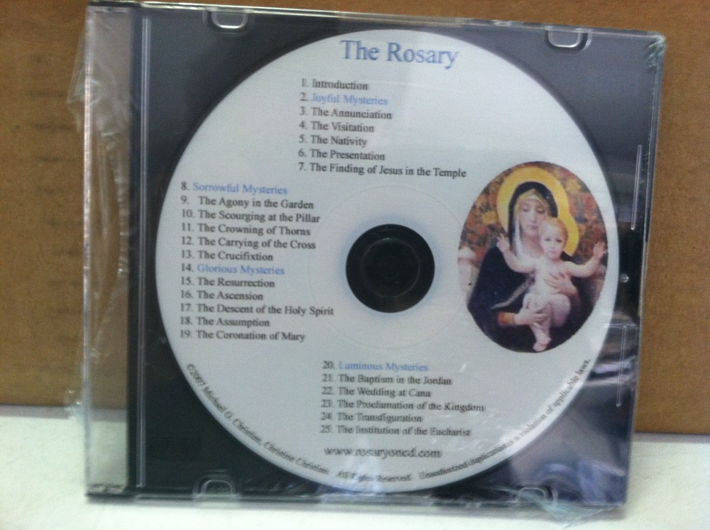 20 Decades of the Rosary on One CD + 1 Rosary w/ Blue Plastic Beads