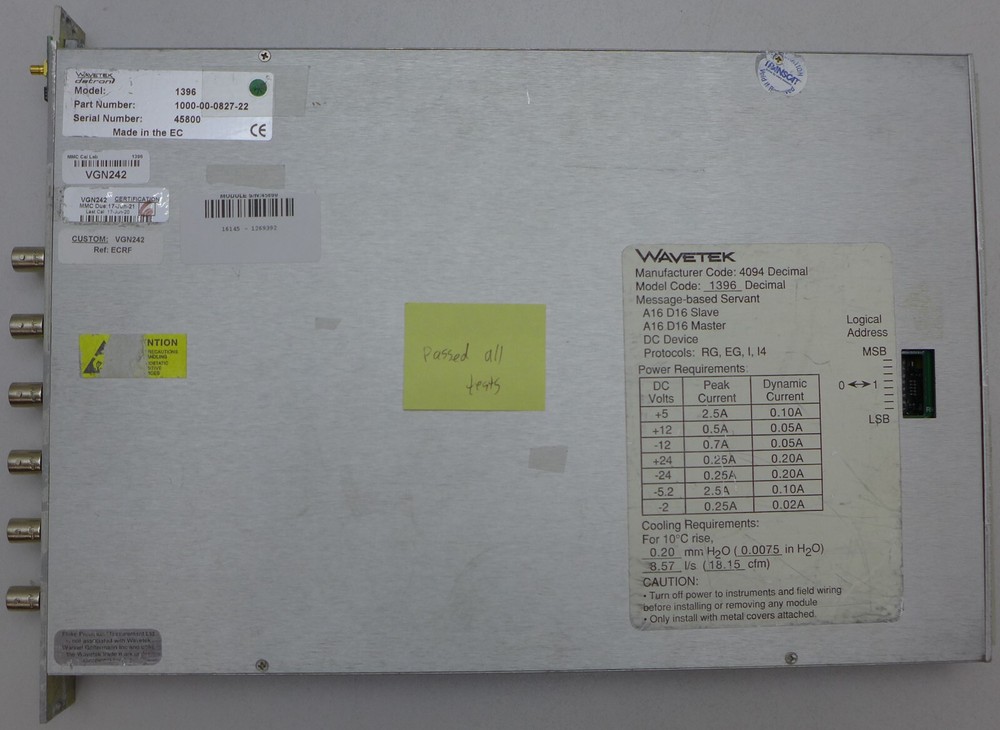Wavetek 1396 Decimal Arbitrary Waveform Synthesizer VXI Module - AS-IS #1