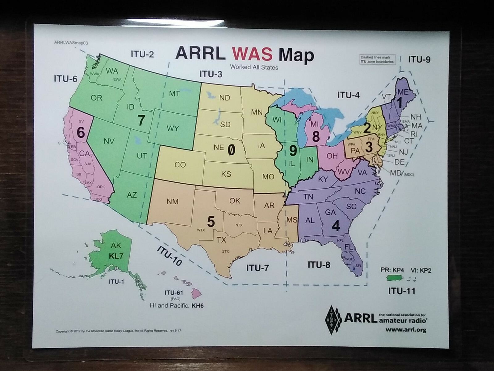 ARRL Frequency Chart, US Amateur Radio Bands, Ham Radio ~ 5 mil Laminated ~