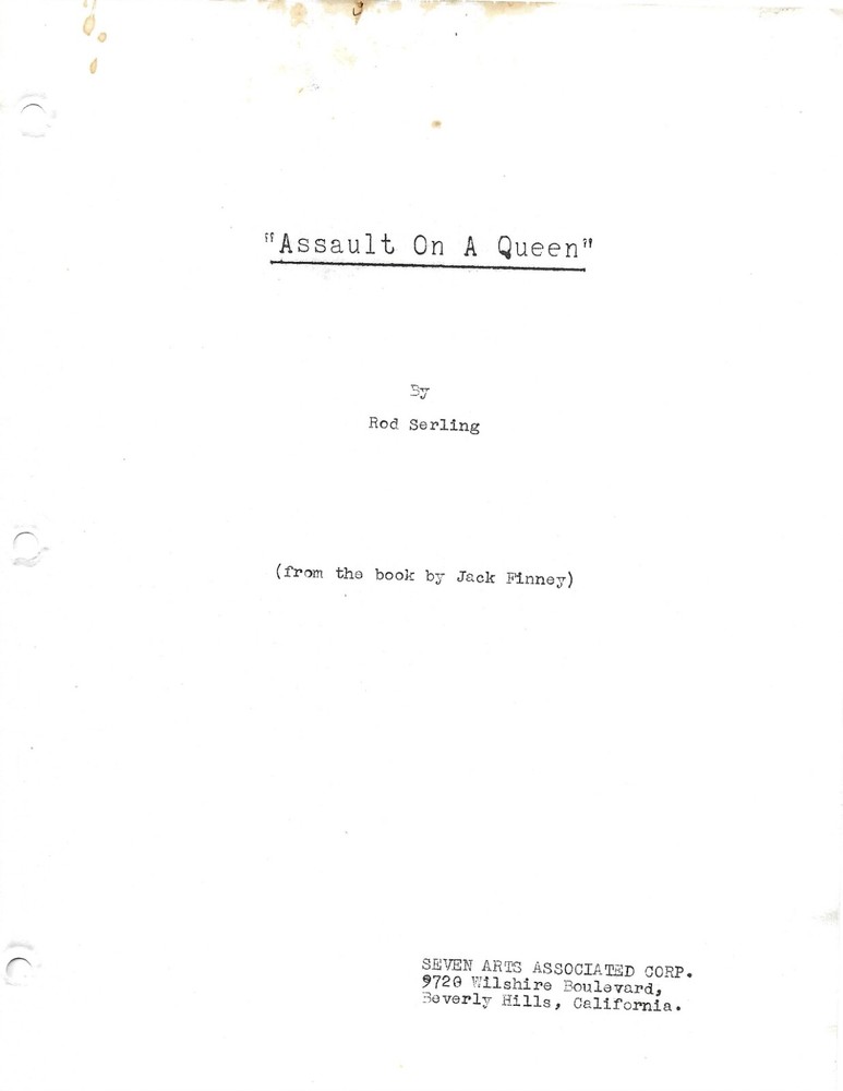 ASSAULT ON A QUEEN original script Rod Serling, Frank Sinatra