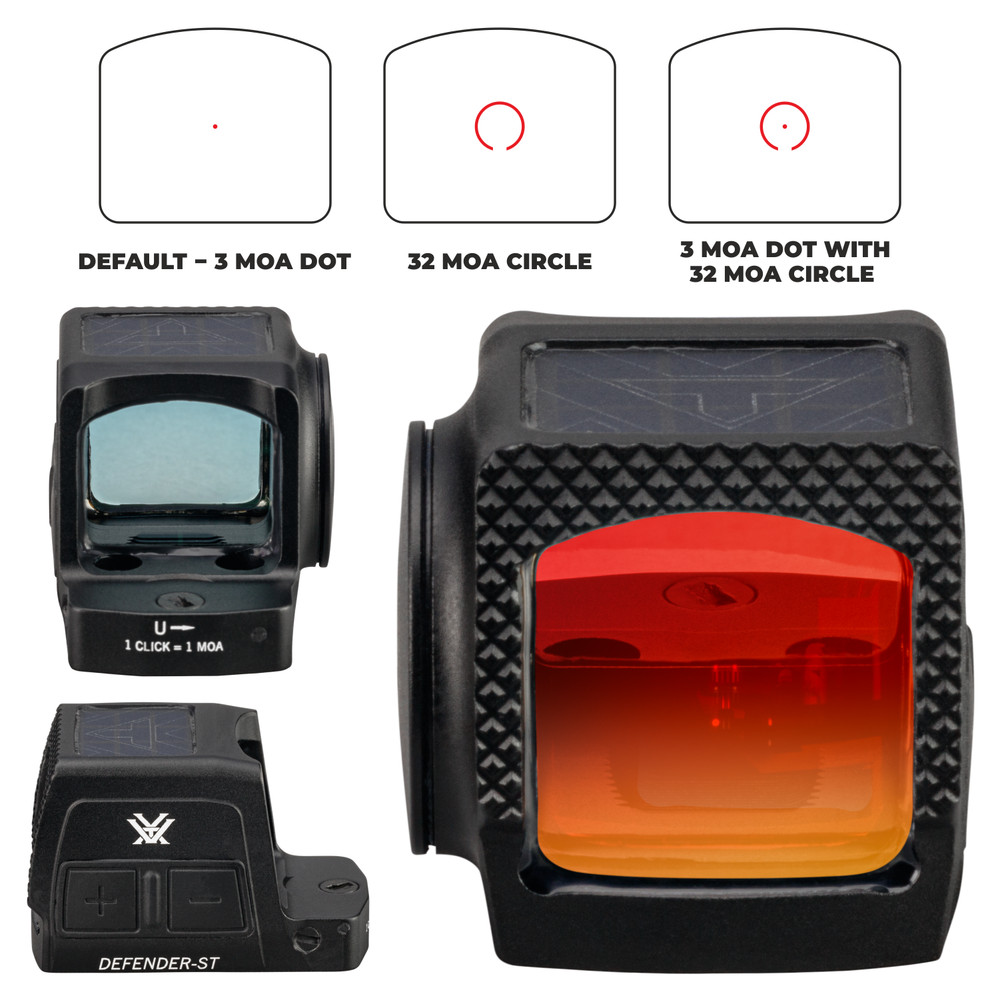 Vortex Optics Defender-ST Enclosed Solar Micro Red Dot with Free Vortex Camo Cap