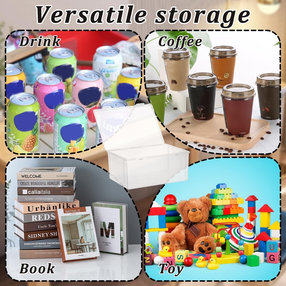 Stackable Clear Plastic CD Organizer,11.9"x 8.5"CD Storage Box, Clear CD Hold...
