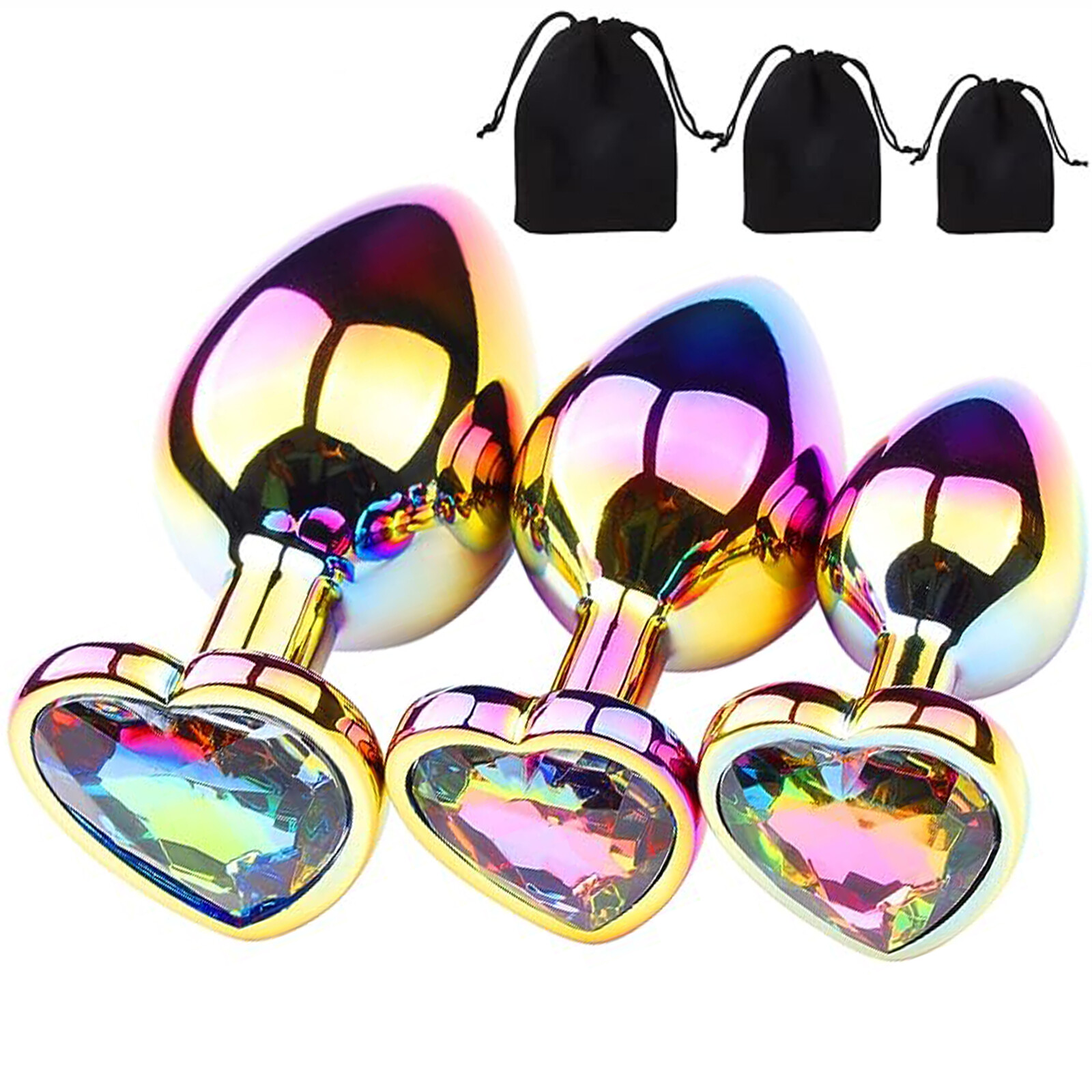 Anal Butt Plug Heart Stainless Jewel Butt Plug Sex Toy For Women Men Couple Gift