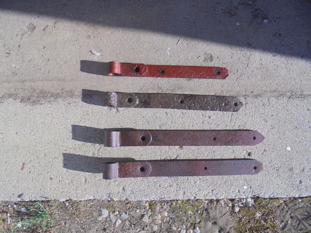 Hand forged barn hinges, barn strap hinges, antique barn hinge