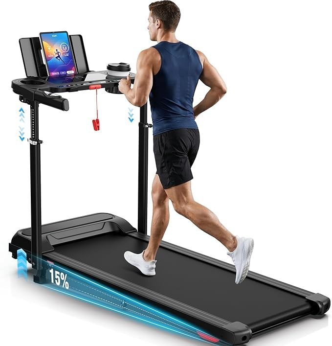 3.5HP Powerful Treadmill 15% Incline Walking Pad Quiet Walking Pad TreadmillGIFT