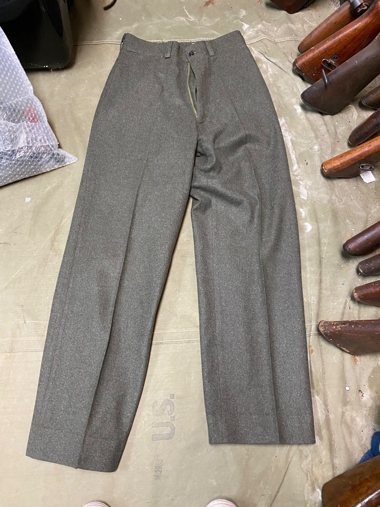 ORIGINAL WWII US USMC MARINE DRESS GREENS WOOL TROUSERS-30 WAIST