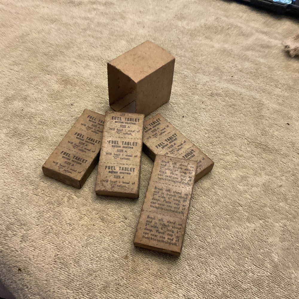 WWII US MILITARY C Ration Heating Fuel Tablet Pack Of 4 Boxes NOS Bin C-1