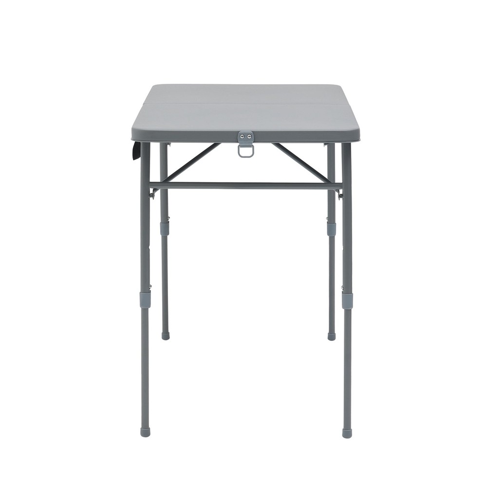 40"L x 20"W Plastic Adjustable Height Fold-in-Half Folding Table, Gray