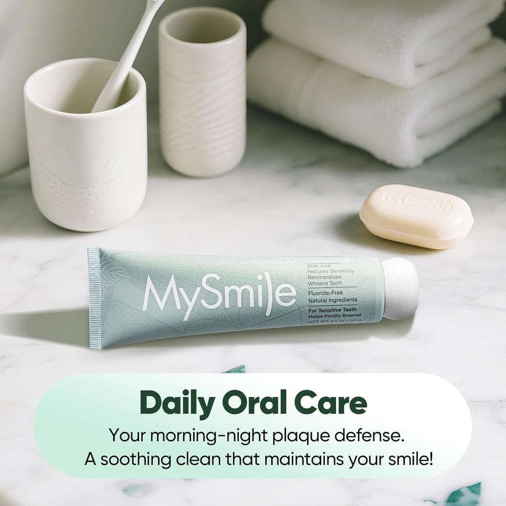 MySmile Fluoride Free Nano Hydroxyapatite Toothpaste for Sensitive Teeth, Streng