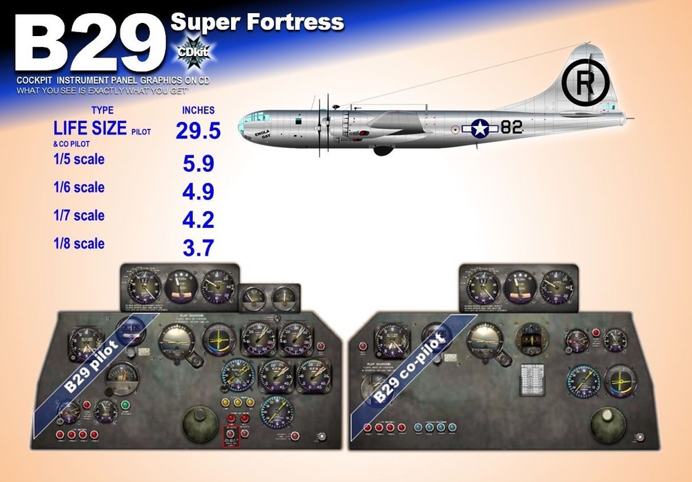 B29 SUPER FORTRESS COCKPIT instrument panel CDkit