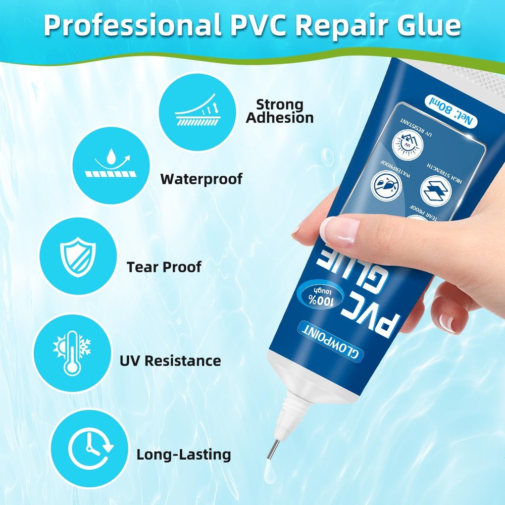 GLOWPOINT Air Mattress Patch Kit, Waterproof & UV Resistant Inflatable Patch ...
