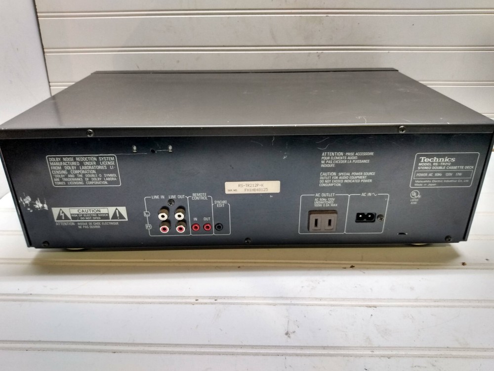 Technics RS-TR212 Stereo Double Cassette Tape Deck Full Logic Auto Reverse