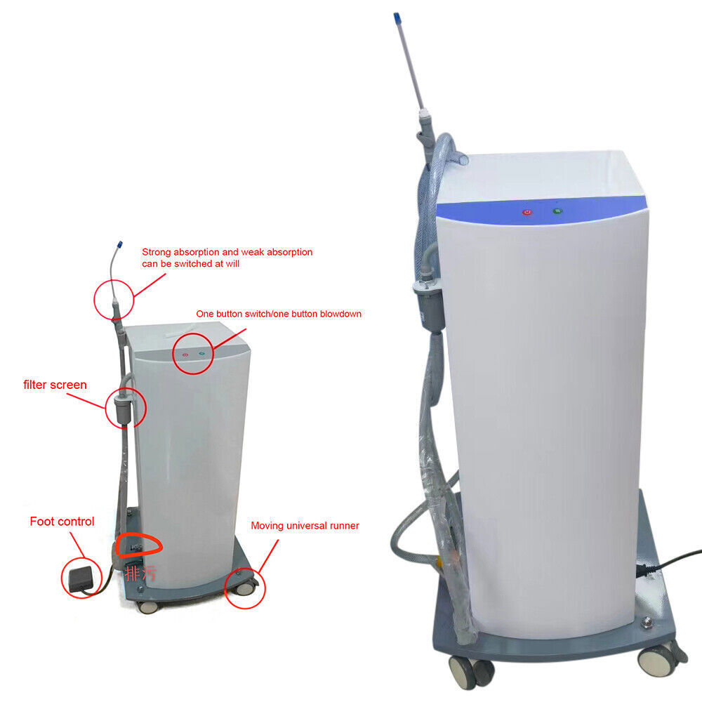 280W Portable Mobile Dental Suction System Saliva Ejector Suction Unit Machine
